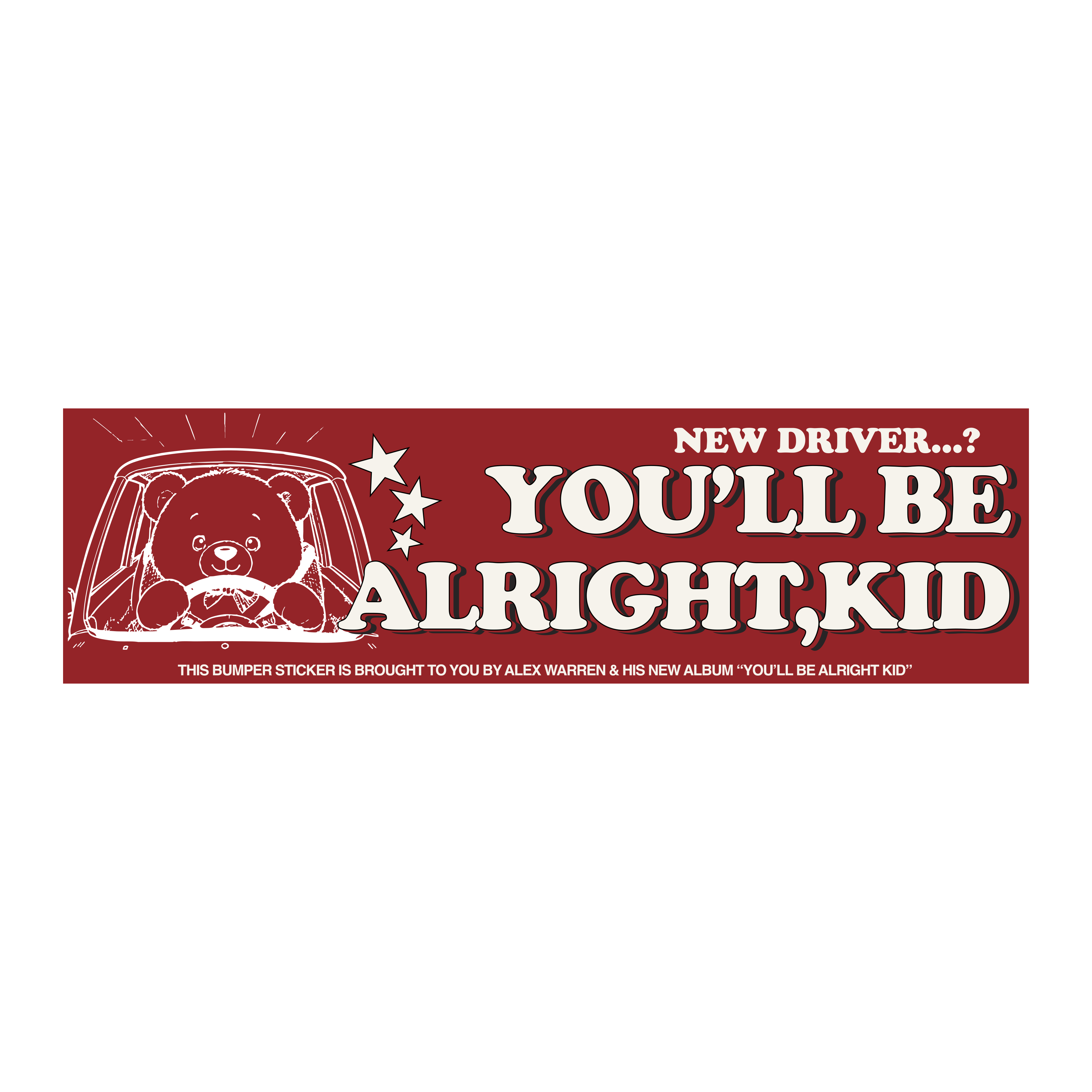 Alex Warren Bumper Sticker 3 Pack